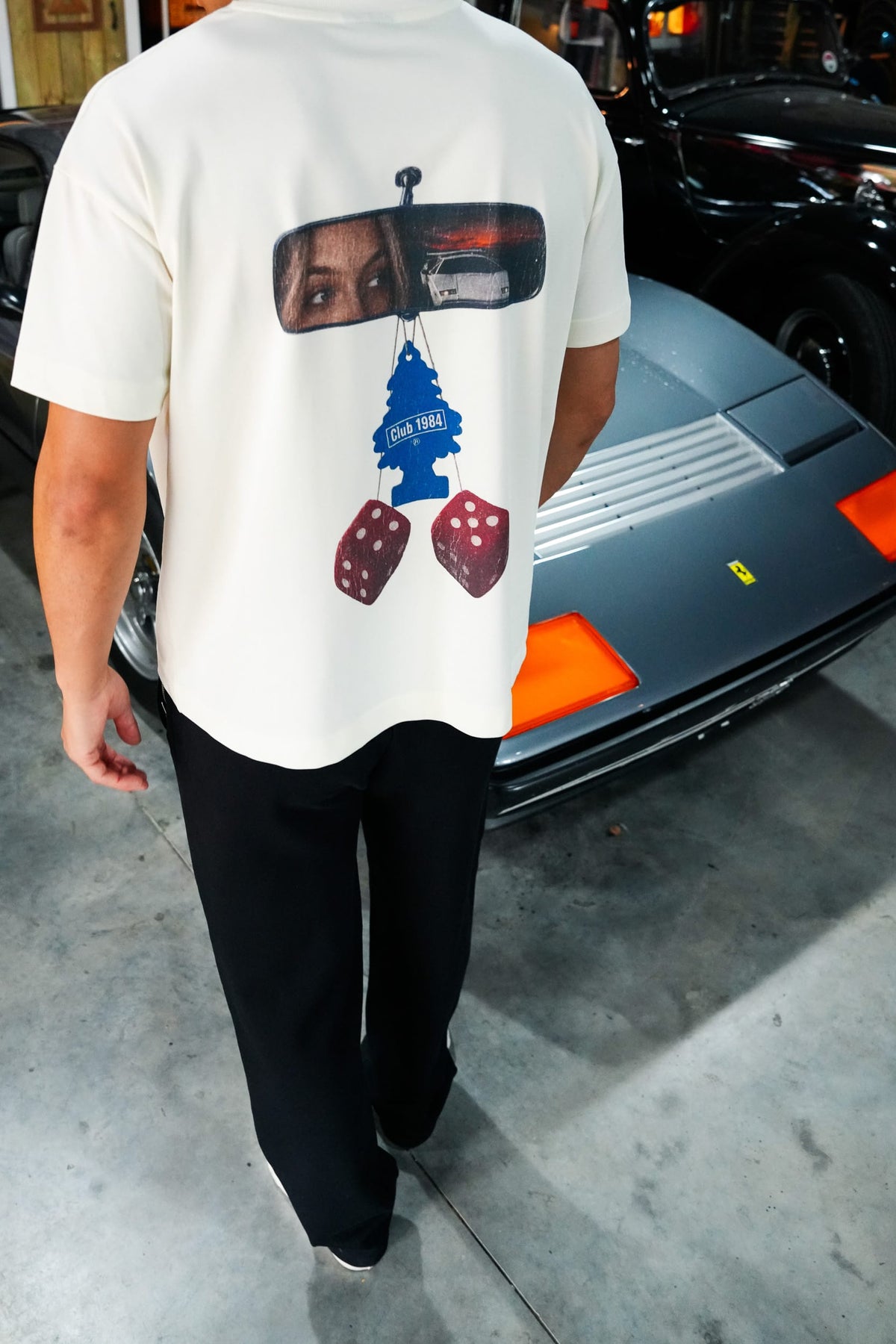 CLUB 1984. Rear View T-shirt - Off White T-Shirt