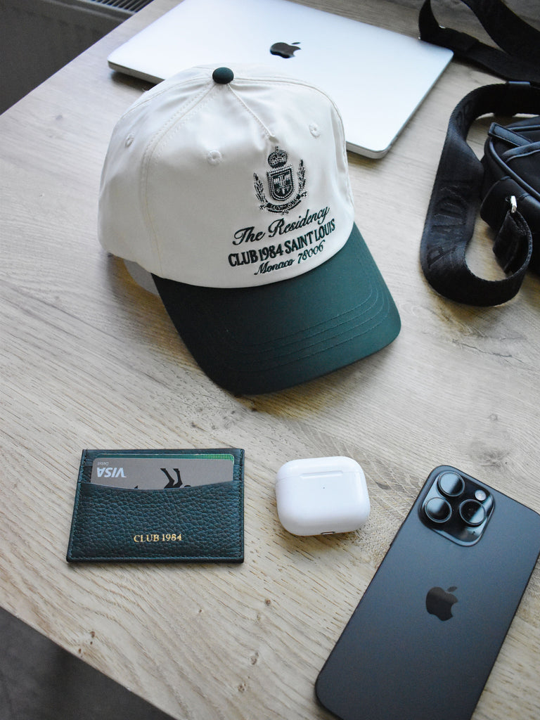 CLUB 1984. Residency Cap - Off White/Green Accessories 1984-2025-0119-10