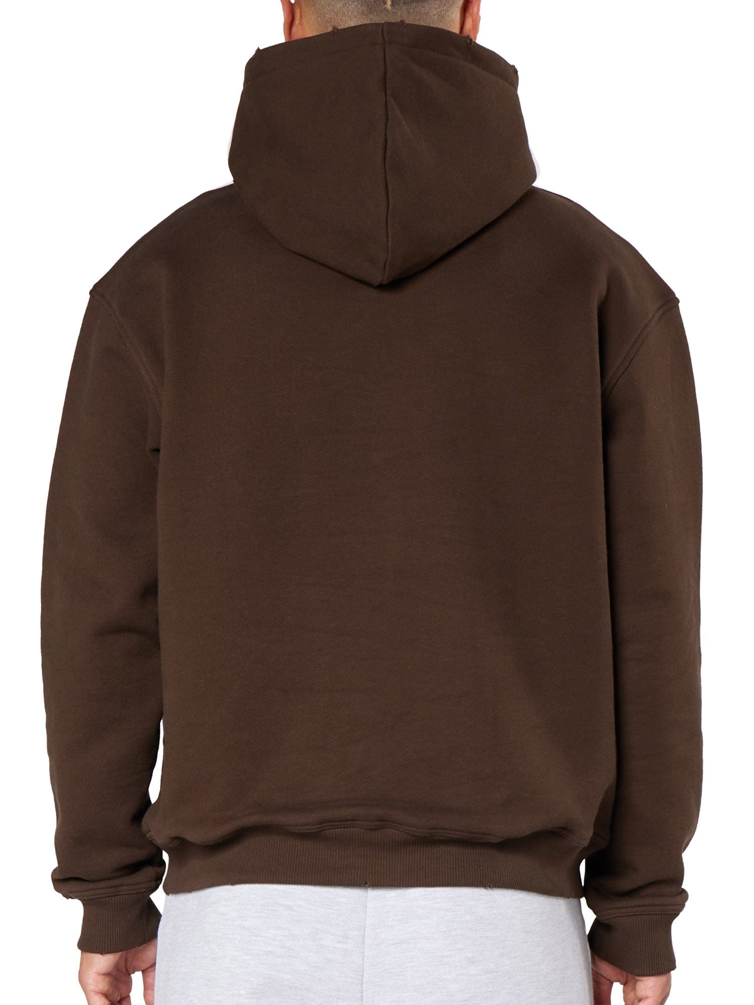 CLUB 1984. Residency Distressed Hoodie - Coffee Hoodie