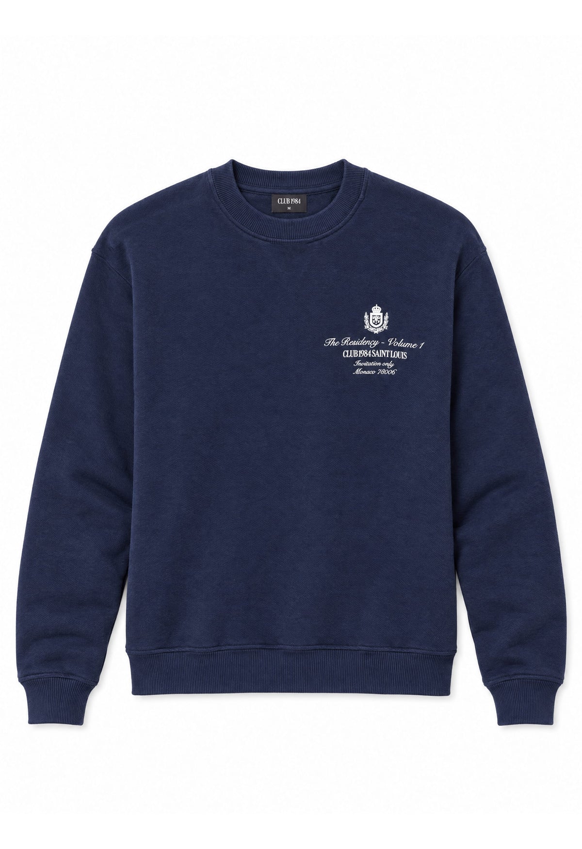 CLUB 1984. Residency Distressed Sweatshirt - Navy Sweatshirt