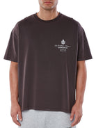 CLUB 1984. Residency Distressed T-Shirt - Coffee T-Shirt