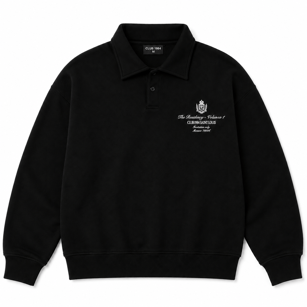 CLUB 1984. Residency Polo Sweatshirt - Black (PRE ORDER) Sweatshirt
