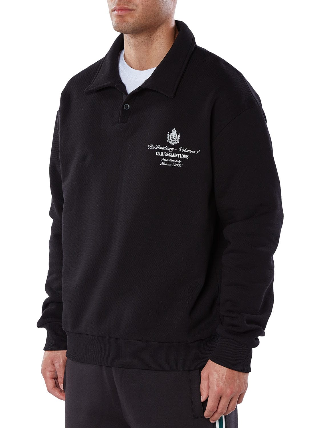 CLUB 1984. Residency Polo Sweatshirt - Black Sweatshirt