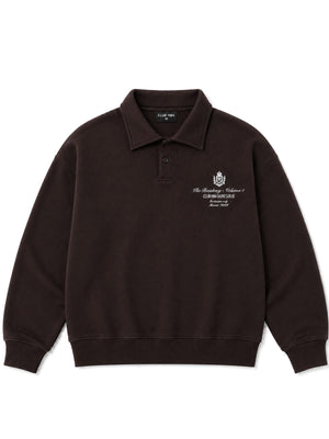 CLUB 1984. Residency Polo Sweatshirt - Coffee (PRE ORDER) Sweatshirt