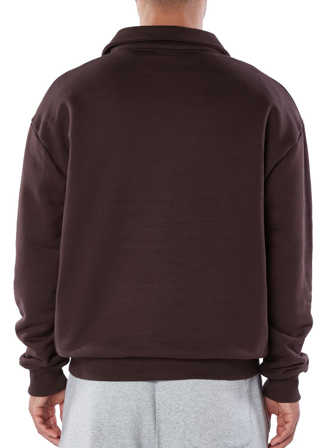 CLUB 1984. Residency Polo Sweatshirt - Coffee Sweatshirt