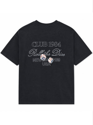 CLUB 1984. Roll The Dice T-shirt - Washed Black (PRE ORDER) T-Shirt