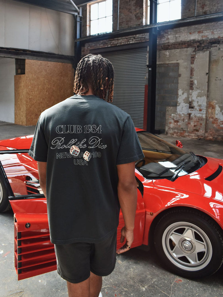CLUB 1984. Roll The Dice T-shirt - Washed Black T-Shirt