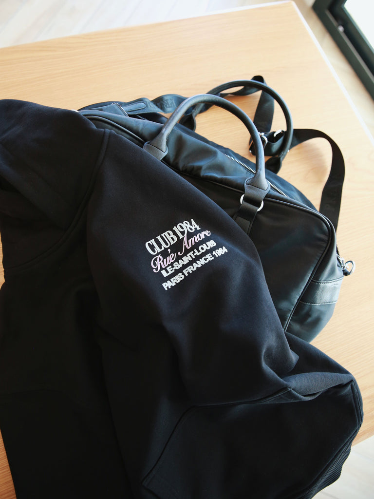 CLUB 1984. Rue Amore Script Hoodie - Black Hoodie