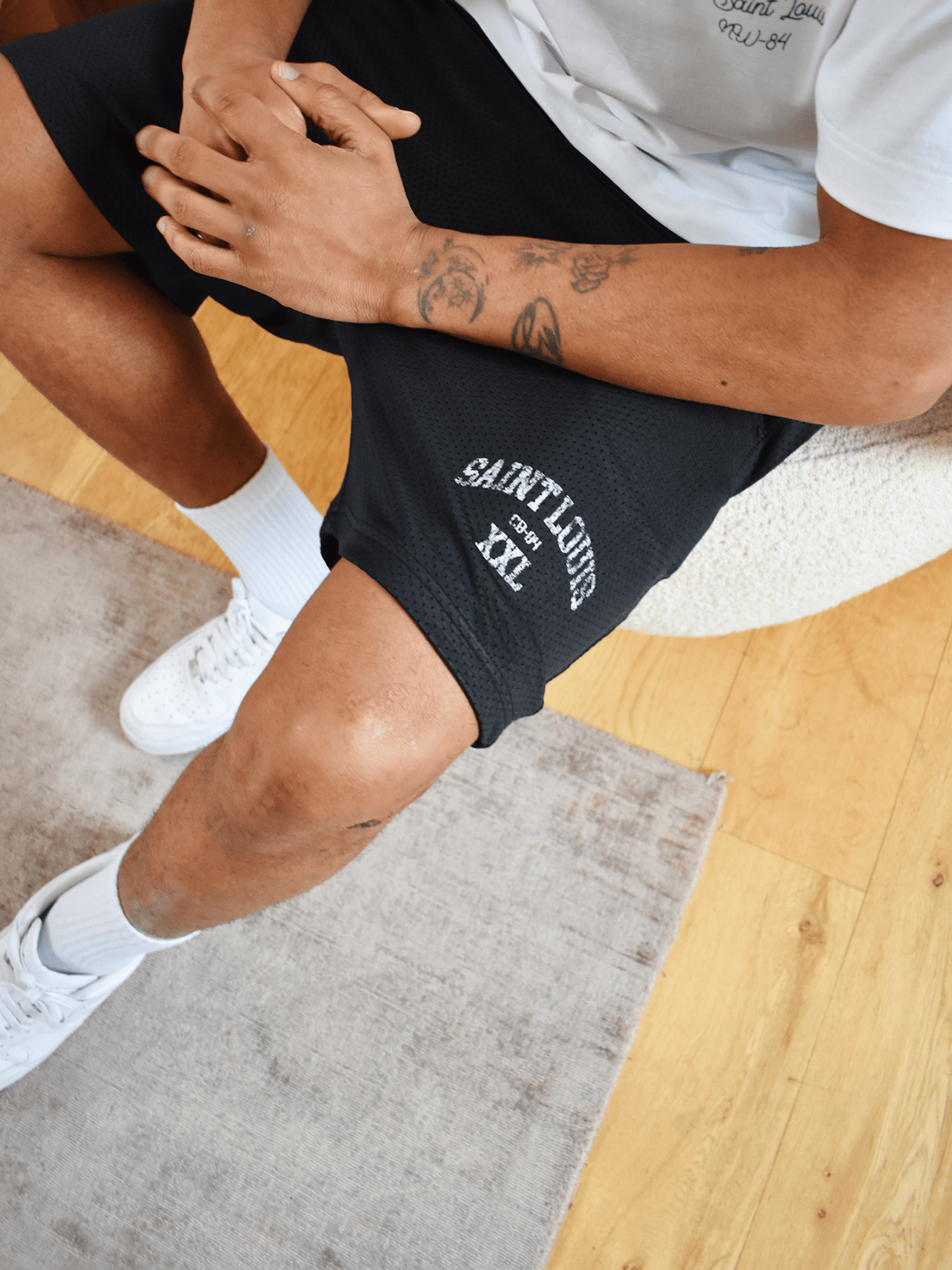 CLUB 1984. Saint Louis XXL Mesh Shorts - Black shorts