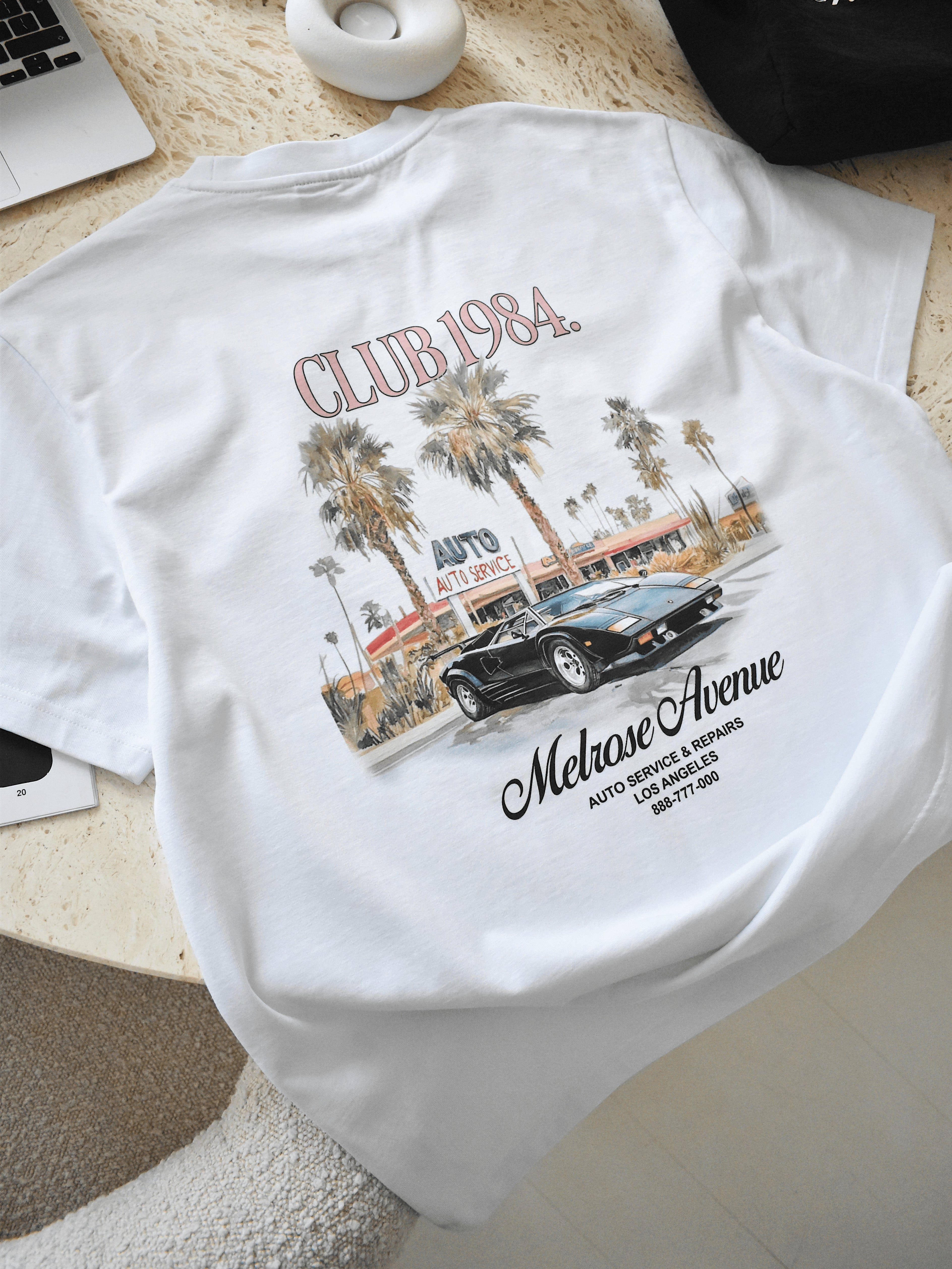 CLUB 1984. San Andreas T-shirt - White T-Shirt