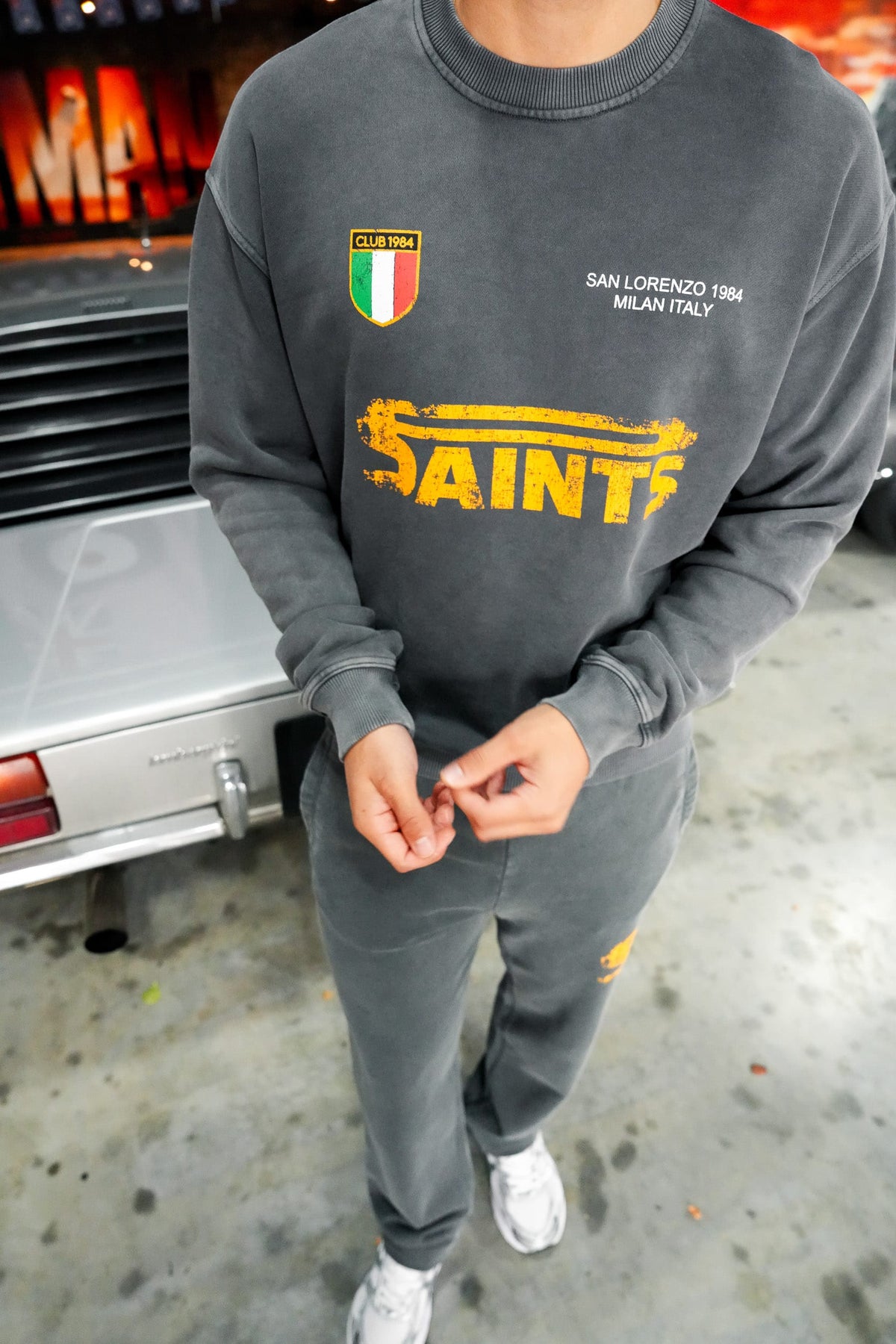 CLUB 1984. San Lorenzo Sweatshirt - Washed Grey Sweatshirt
