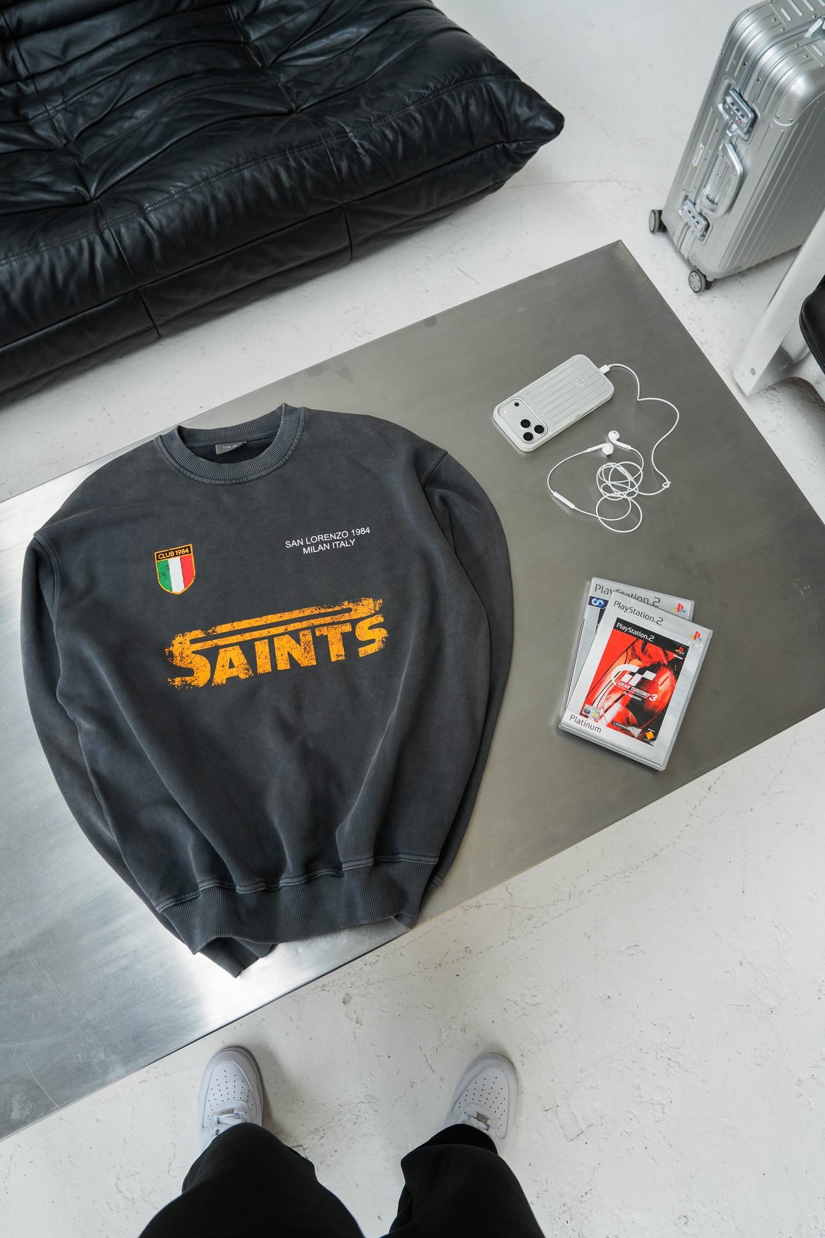 CLUB 1984. San Lorenzo Sweatshirt - Washed Grey Sweatshirt