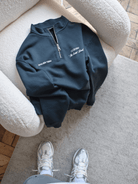 CLUB 1984. Signature 1/4 Zip - Washed Grey 1/4 zip