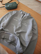 CLUB 1984. Signature 1/4 Zip - Washed Light Grey 1/4 zip