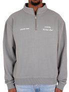 CLUB 1984. Signature 1/4 Zip - Washed Light Grey 1/4 zip