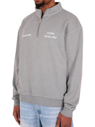 CLUB 1984. Signature 1/4 Zip - Washed Light Grey 1/4 zip