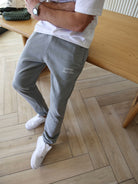 CLUB 1984. Signature Cuffed Sweatpants - Washed Light Grey Sweatpants