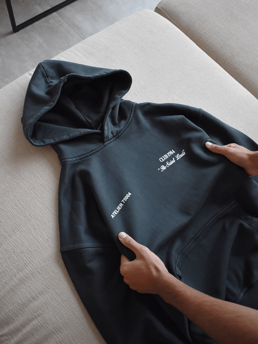 CLUB 1984. Signature Hoodie - Washed Black Hoodie