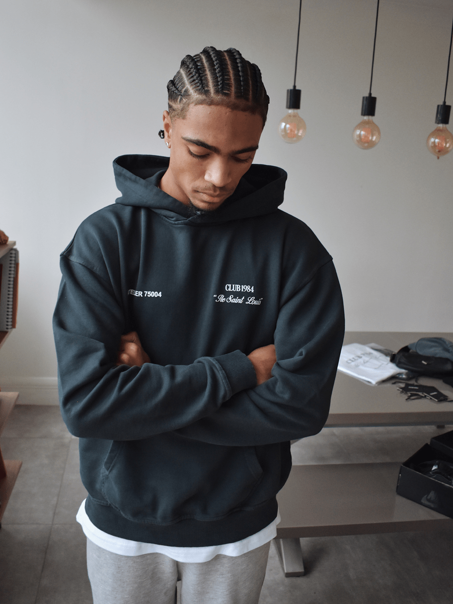 CLUB 1984. Signature Hoodie - Washed Black Hoodie