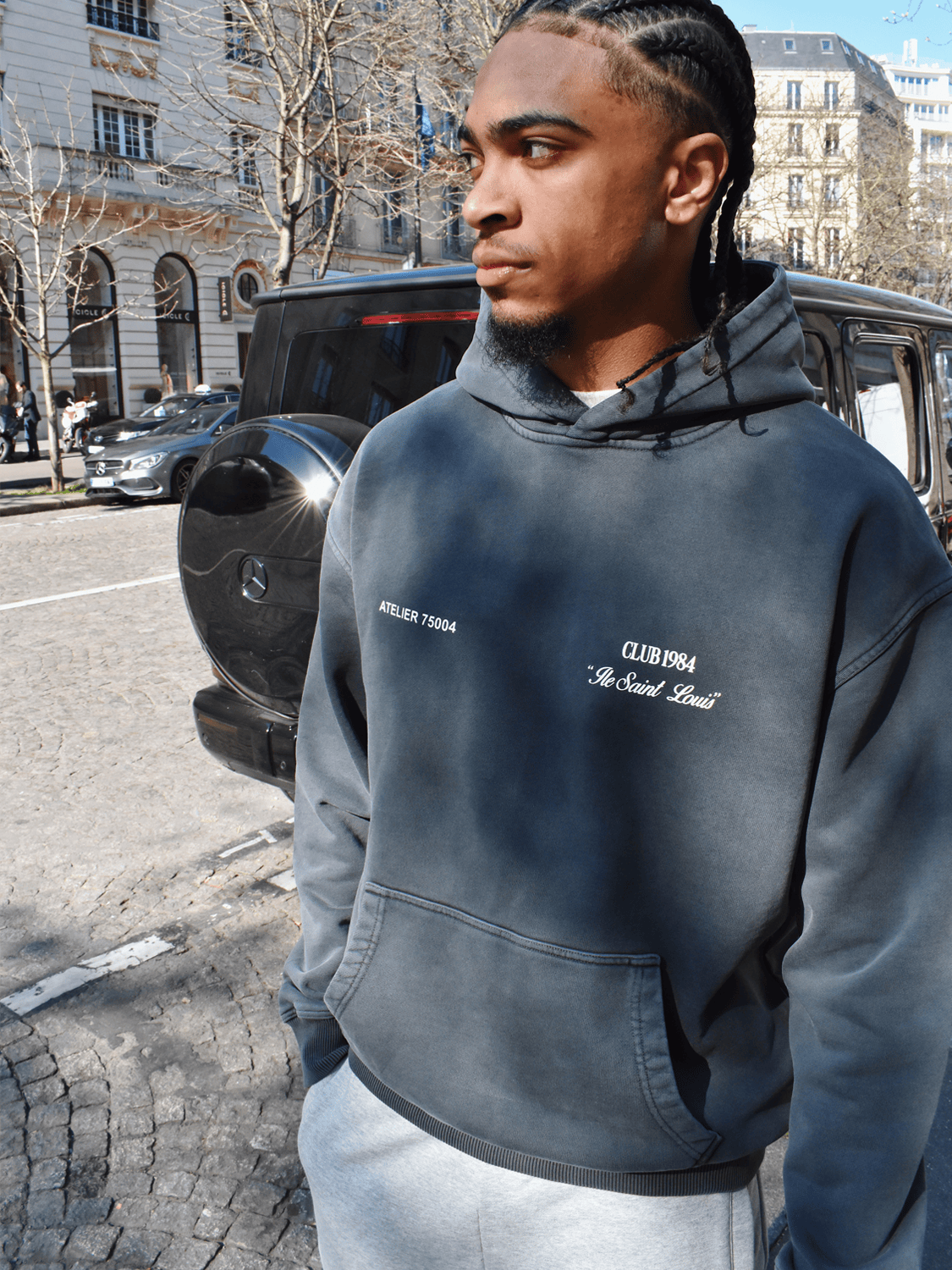 CLUB 1984. Signature Hoodie - Washed Grey Hoodie