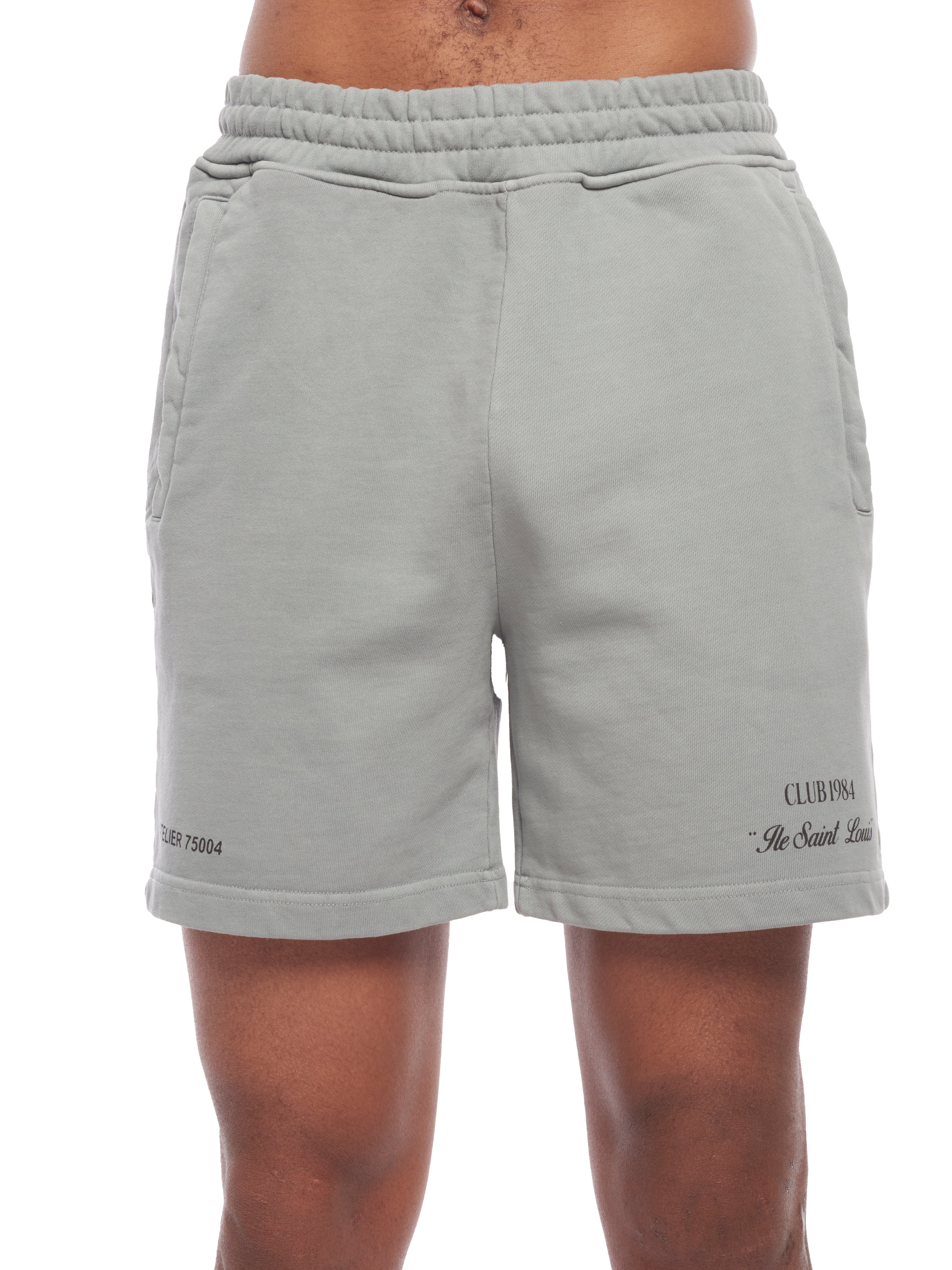 CLUB 1984. Signature Shorts - Washed Light Grey shorts