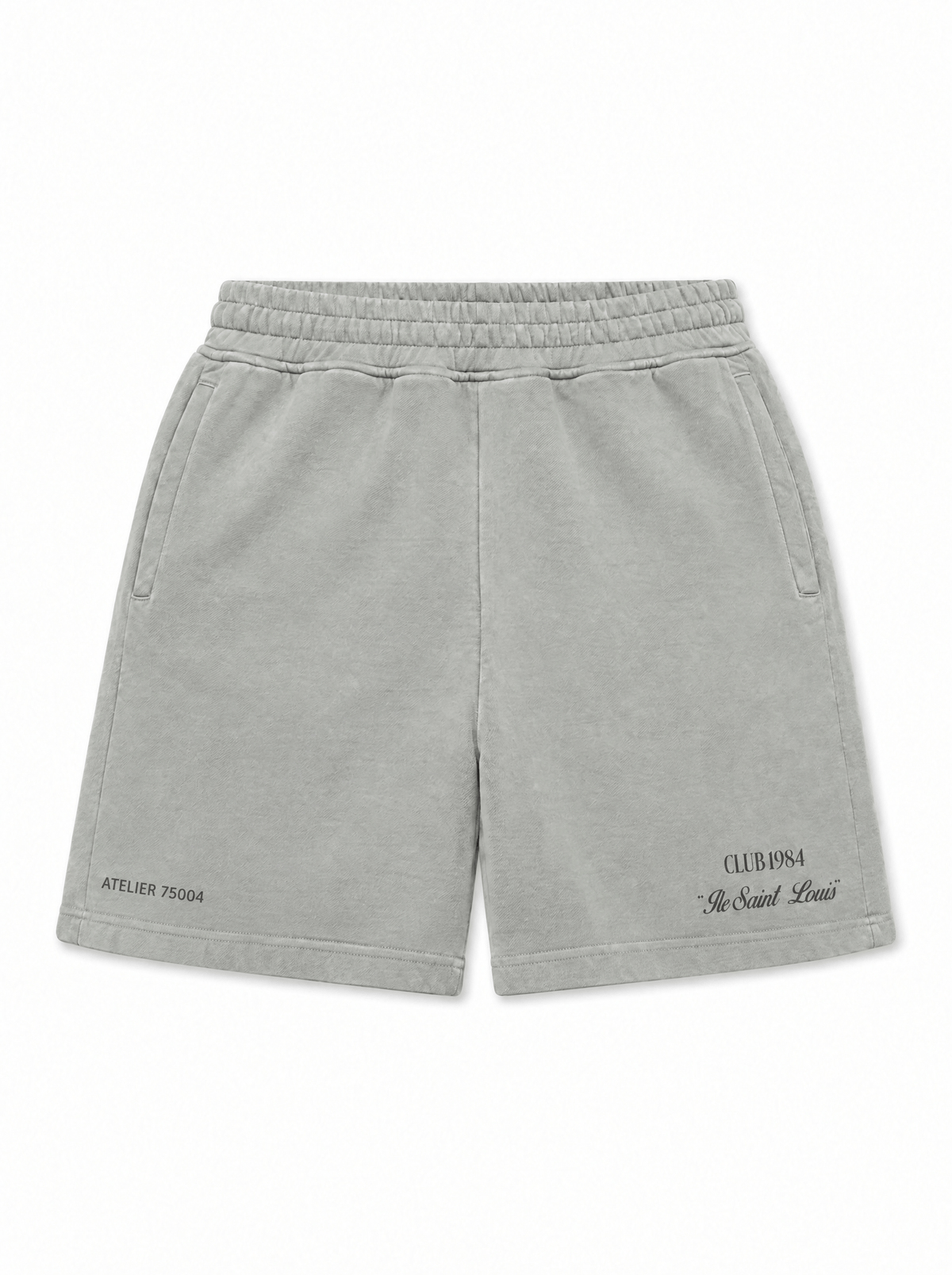 CLUB 1984. Signature Shorts - Washed Light Grey shorts