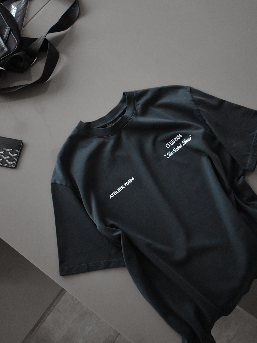 CLUB 1984. Signature T-shirt - Washed Black T-Shirt