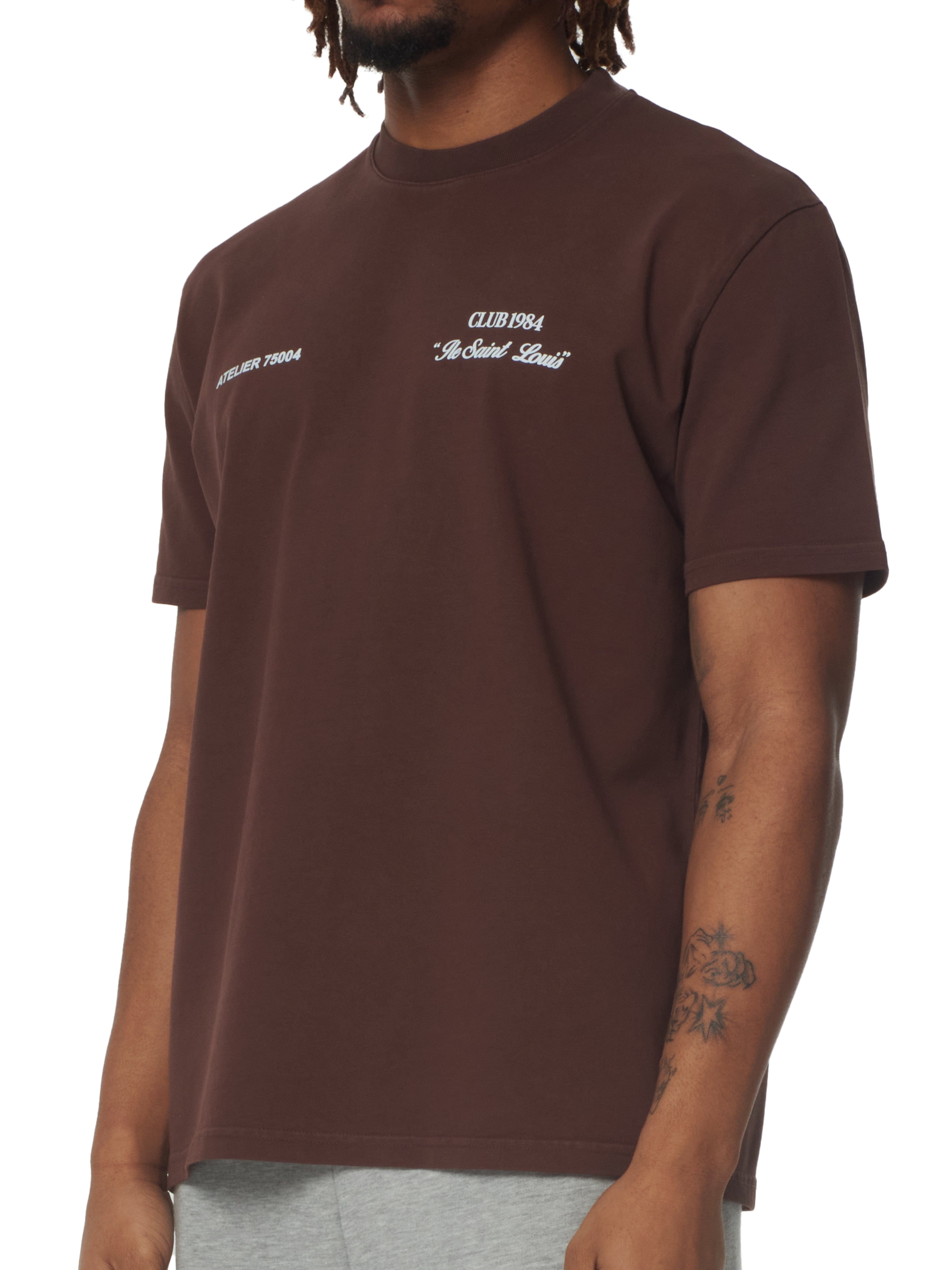 CLUB 1984. Signature T-shirt -  Washed Brown T-Shirt