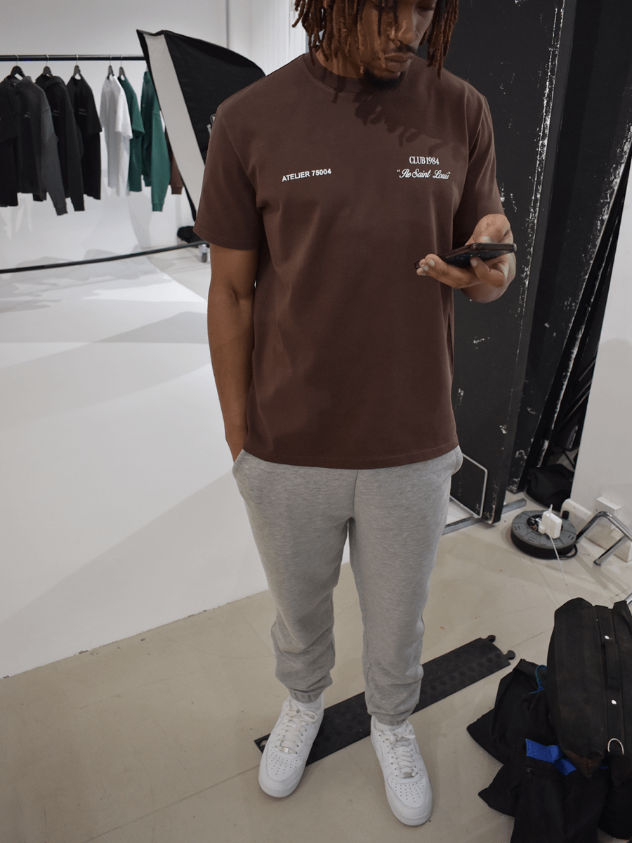 CLUB 1984. Signature T-shirt -  Washed Brown T-Shirt