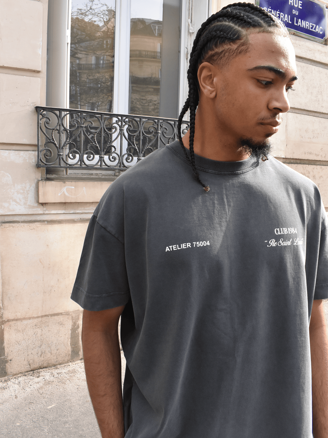 CLUB 1984. Signature T-shirt - Washed Grey T-Shirt