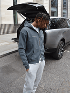 CLUB 1984. Signature Zip Hoodie - Washed Grey Hoodie