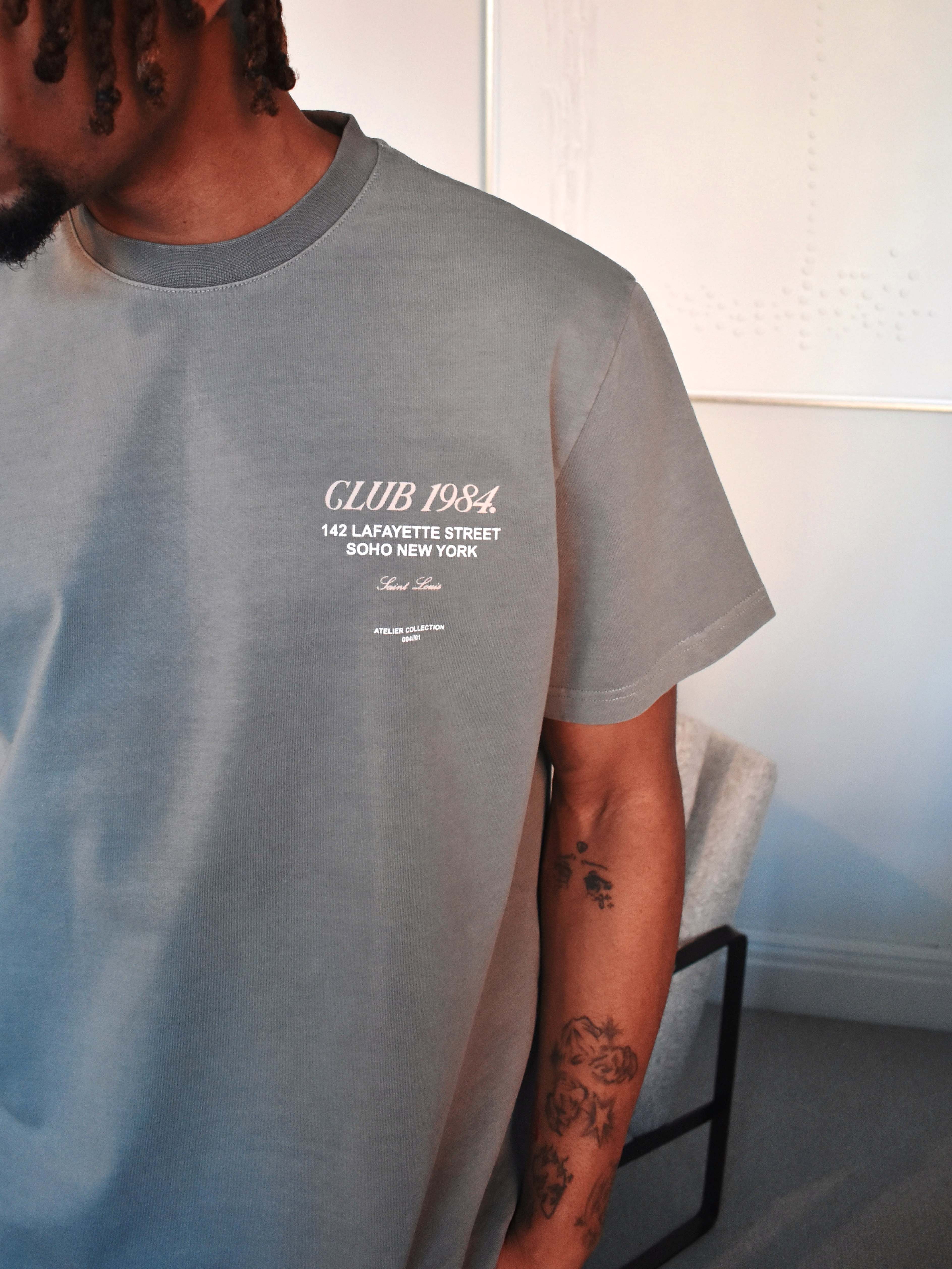 CLUB 1984. Soho T-shirt - Washed Light Grey T-Shirt