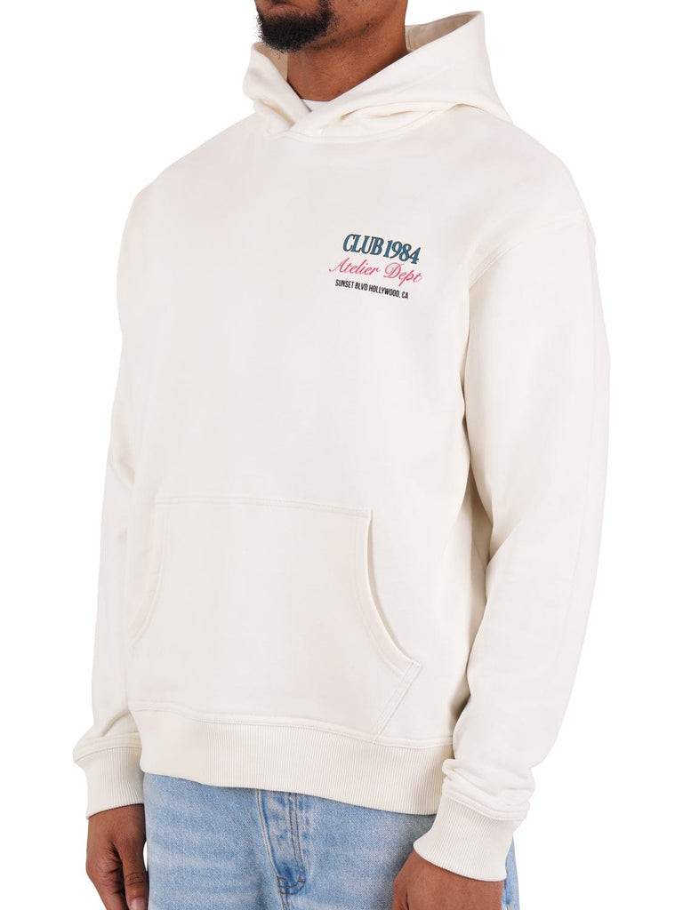 CLUB 1984. Sunset BLVD Hoodie - Off White Hoodie