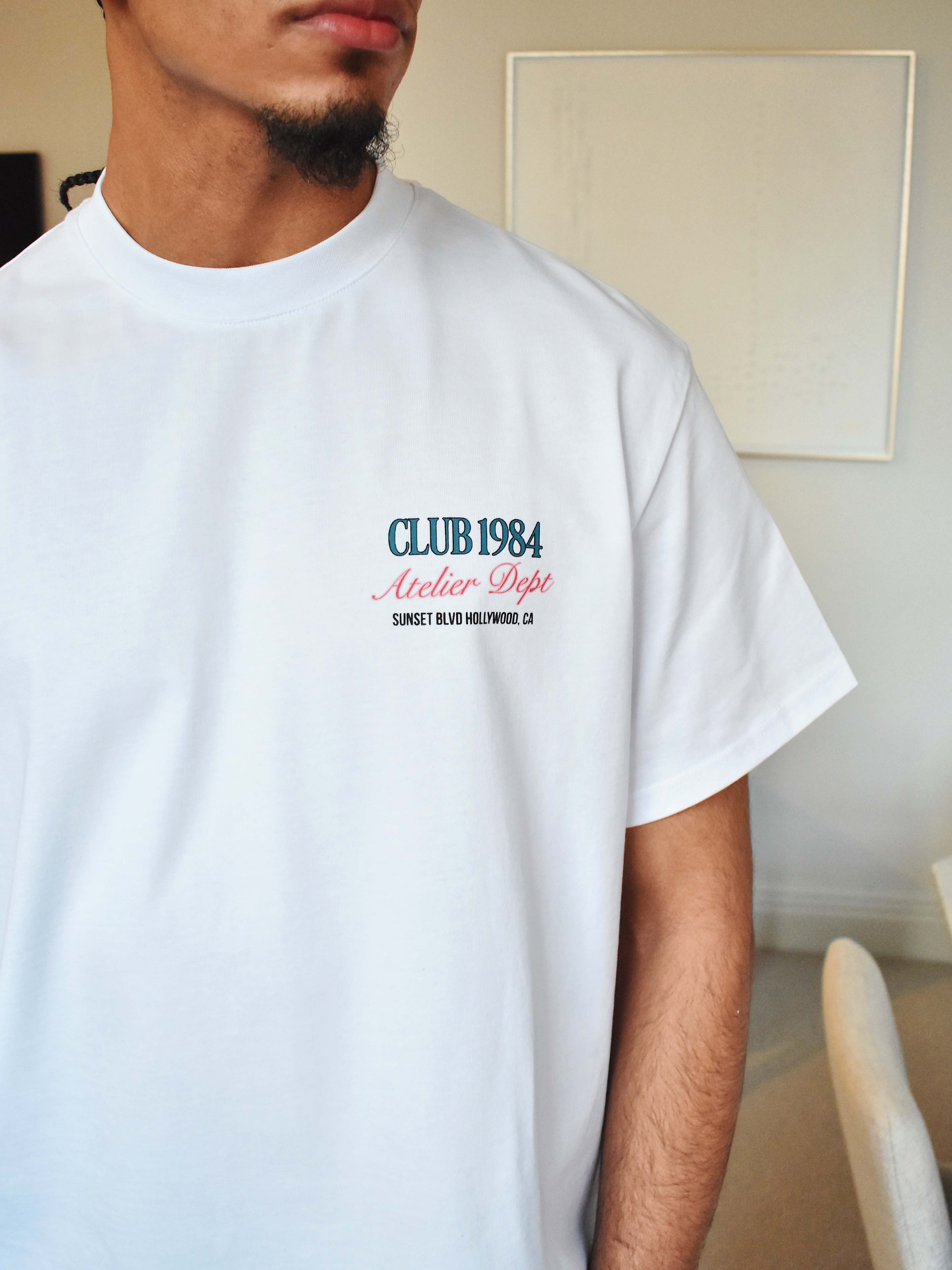 CLUB 1984. Sunset BLVD T-shirt - White T-Shirt
