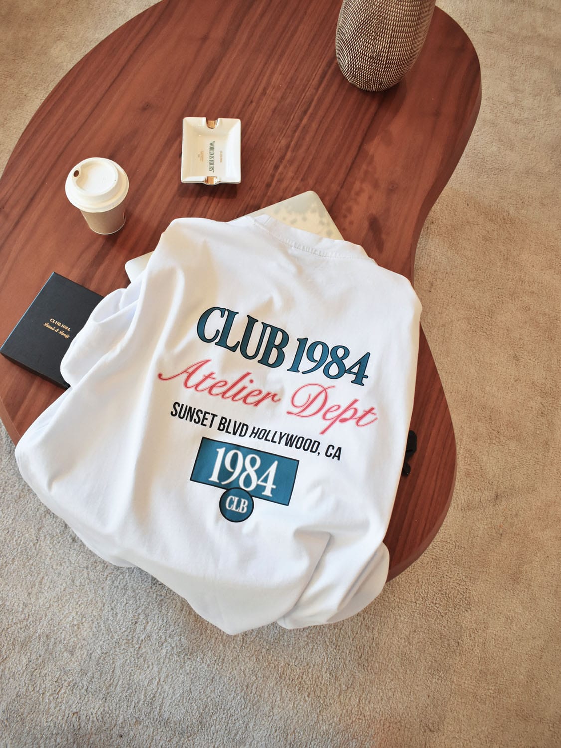 CLUB 1984. Sunset BLVD T-shirt - White T-Shirt