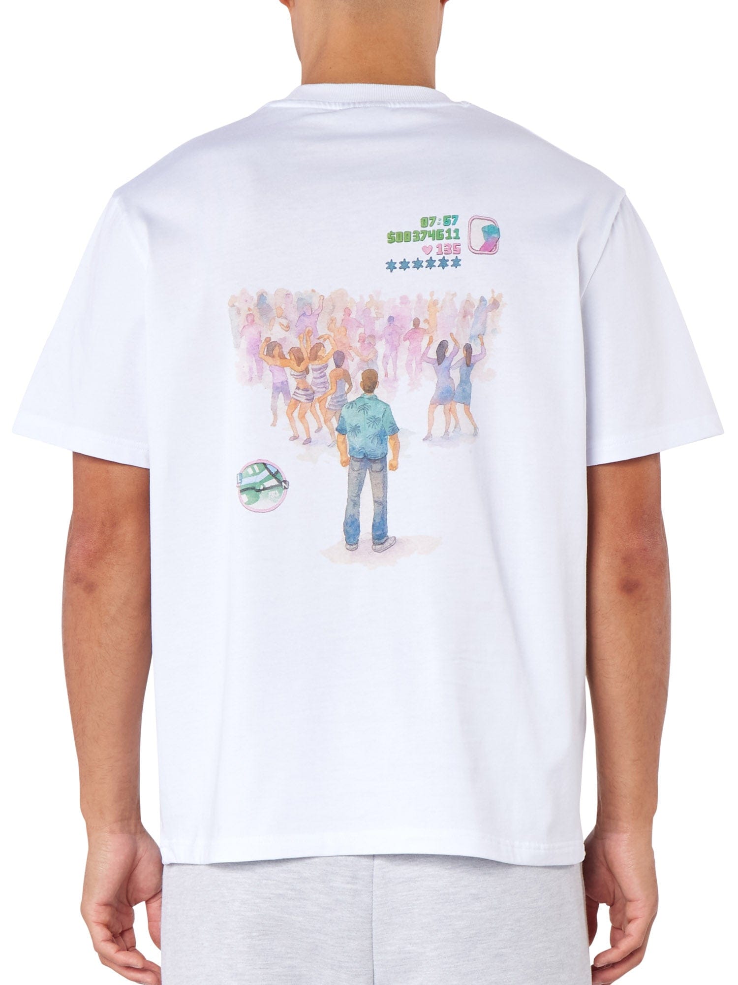 CLUB 1984. Vice City Nights T-shirt - White T-Shirt