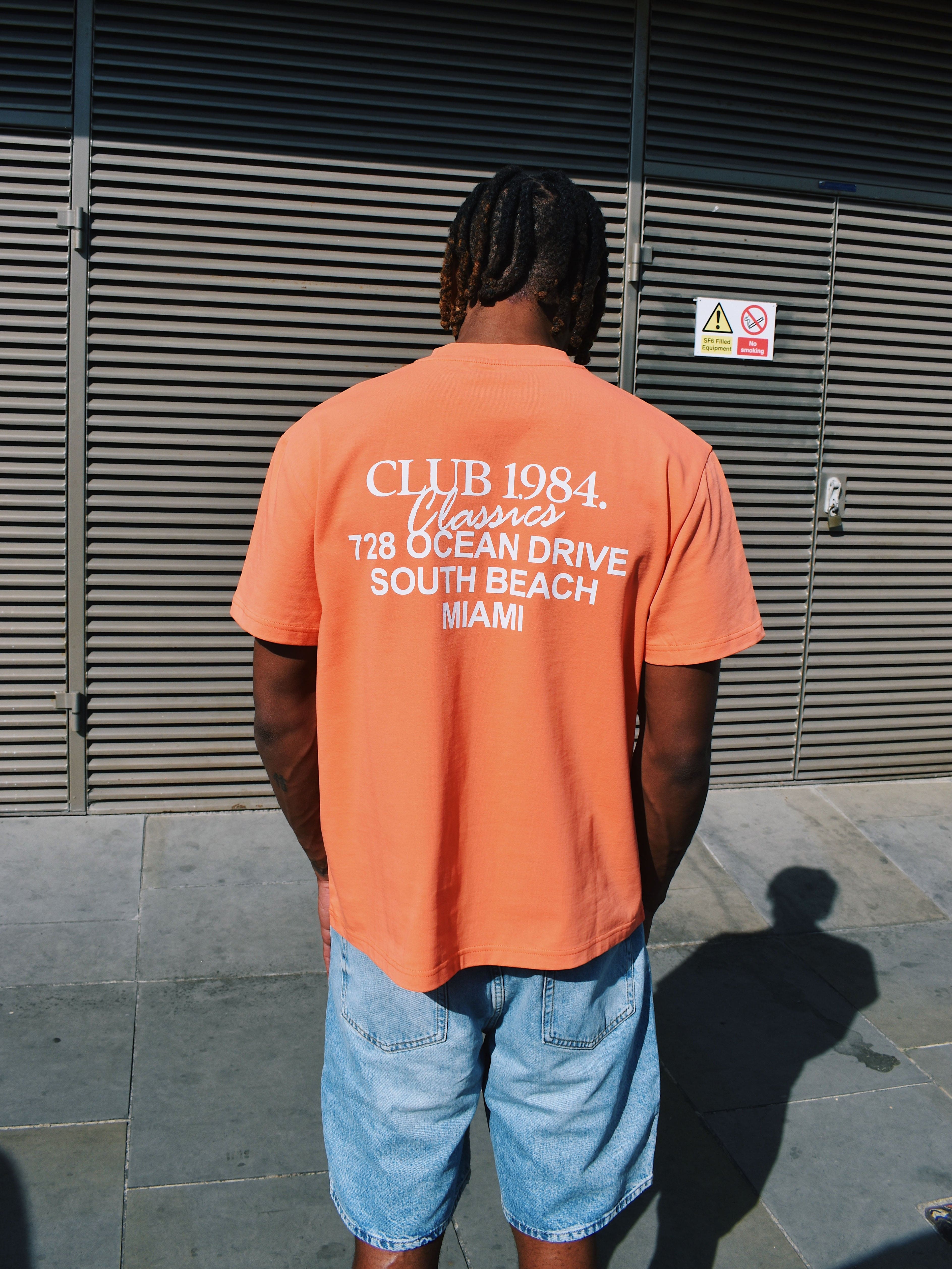 CLUB 1984. Vice City T-shirt - Coral T-Shirt