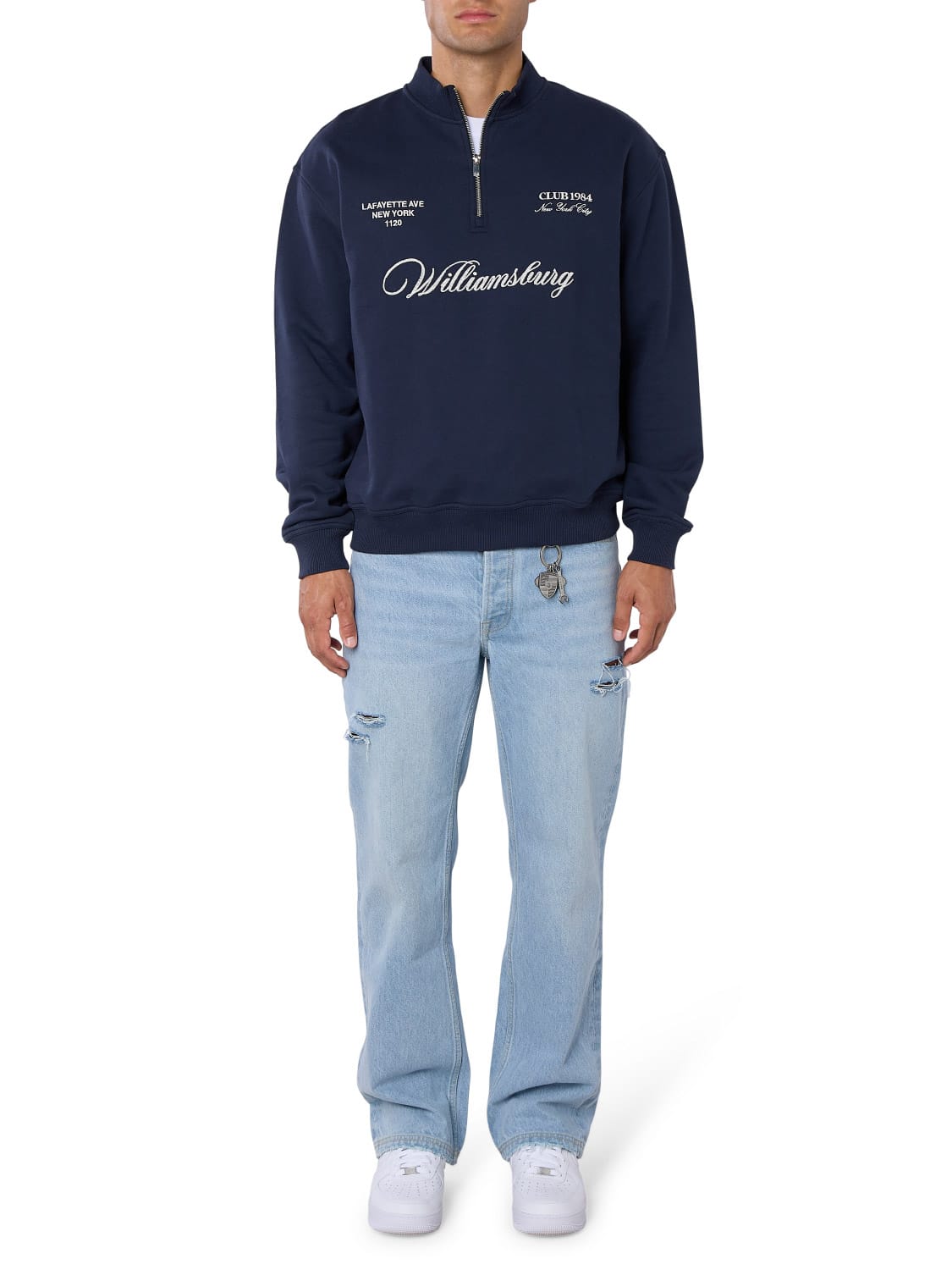 CLUB 1984. Williamsburg 1/4 Zip - Navy 1/4 zip