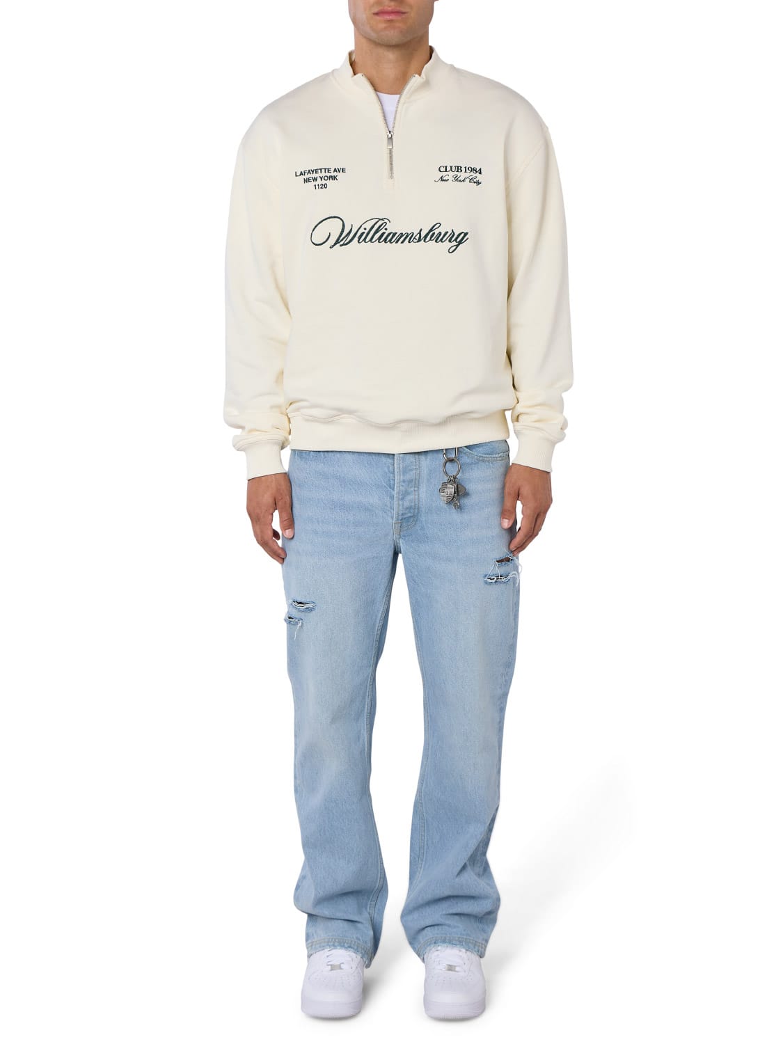 CLUB 1984. Williamsburg 1/4 Zip - Off White 1/4 zip