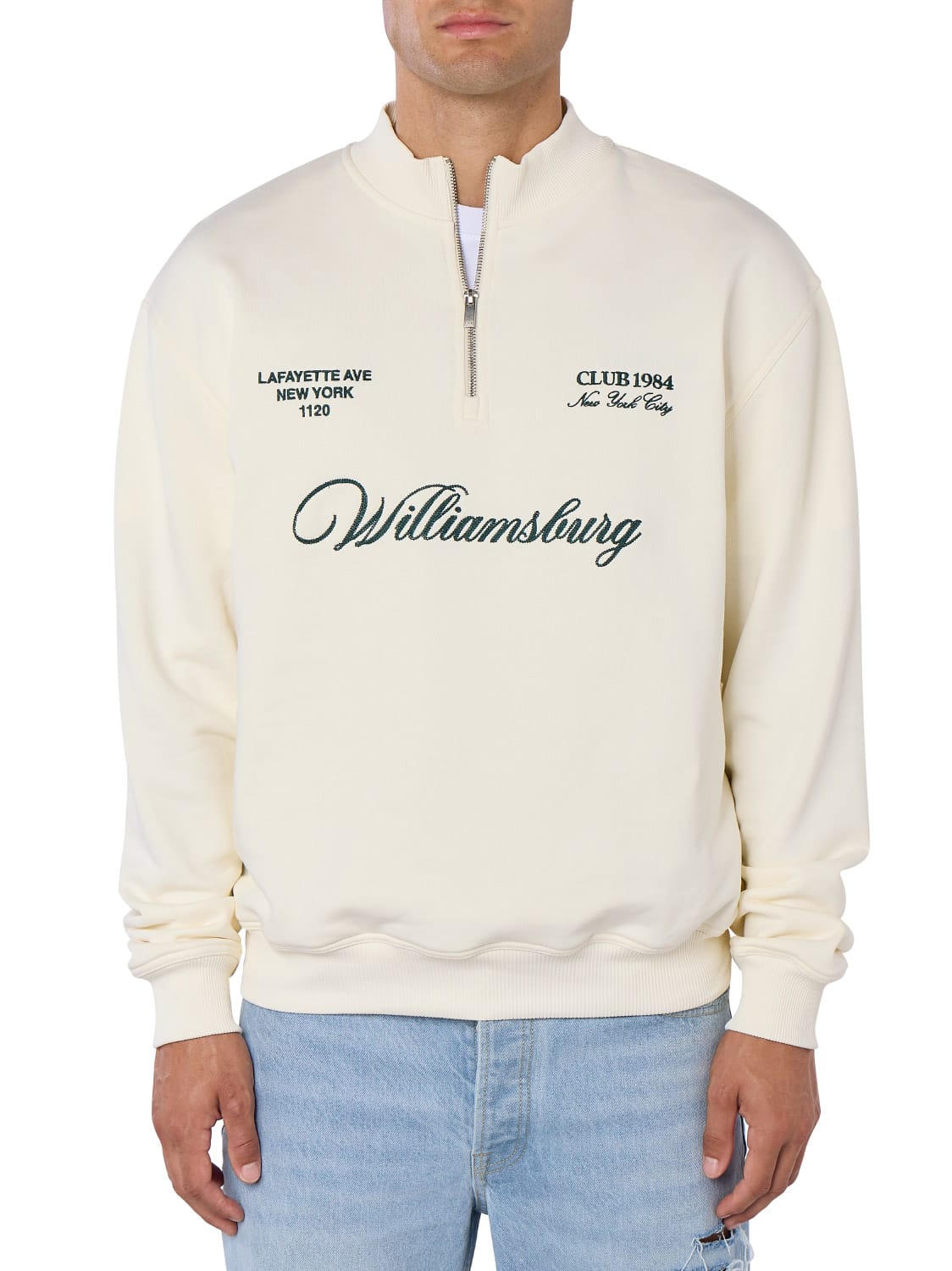 CLUB 1984. Williamsburg 1/4 Zip - Off White 1/4 zip