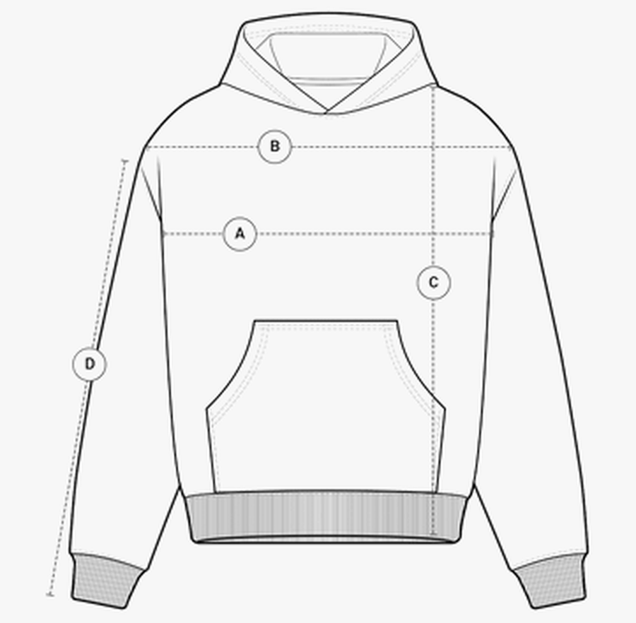 Hoodie measurement guide